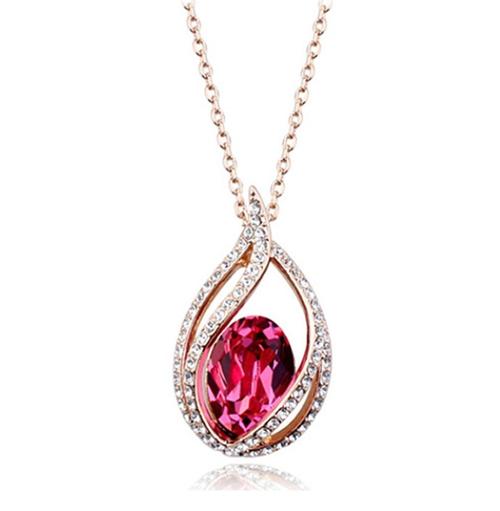 2020 工厂批发 ruby 心形吊坠妇女在销售上的钻石项链珠宝